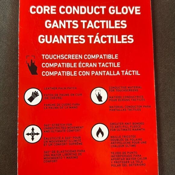 Adult SPYDER Black Unisex Medium Core Conduct Gloves Touchscreen Compatible NEW - Picture 5 of 6